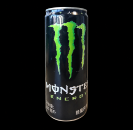 Canette Monster Original noire et verte sur fond noir